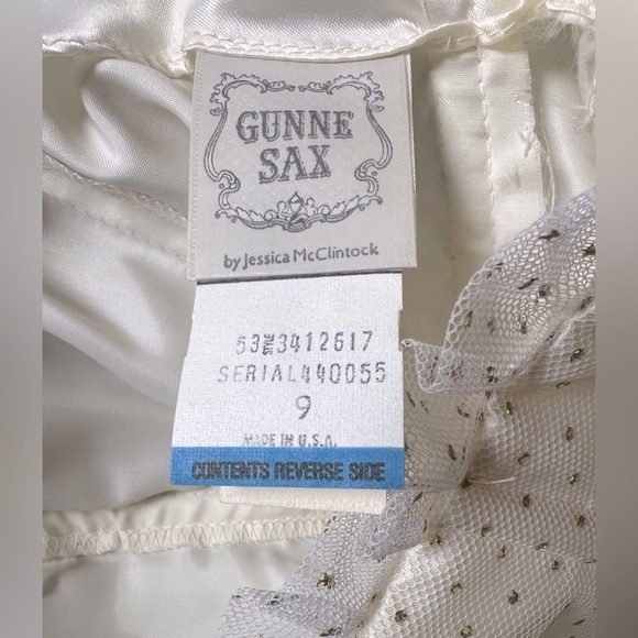 IVORY Vintage 80s Gunne sax sparkly tulle tube dress. Size 9. - Picture 8 of 10